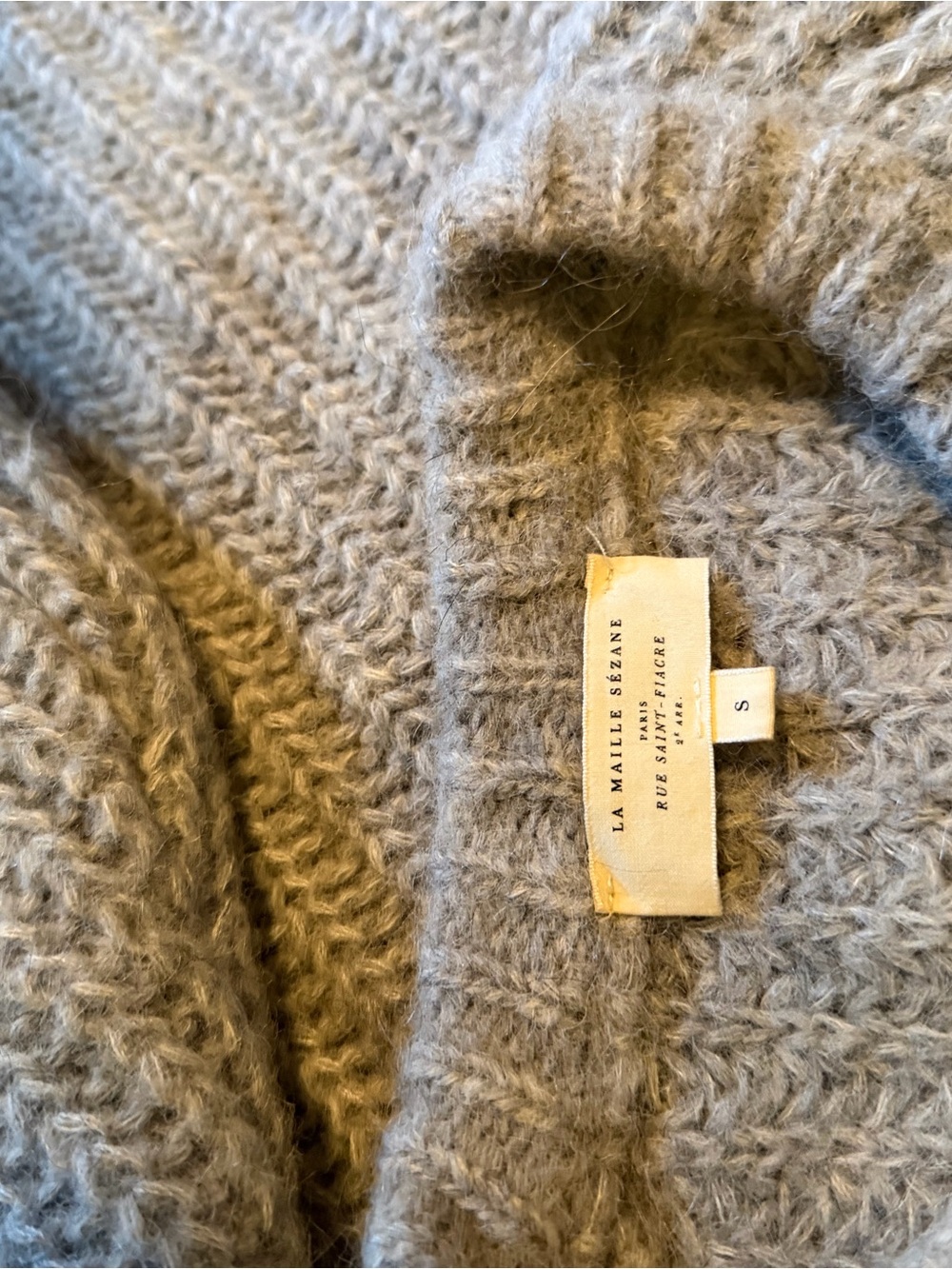 Sezane Light Gray Emile Chunky Knit Button-Up Sweater - Picture 11 of 11